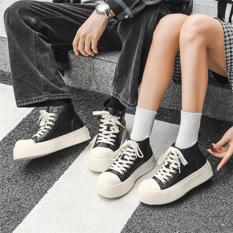 Sügis 2024 uued vabaajajalatsid naistele mustad paksu tallaga suurendatud peaga Derby kingad 55426-J