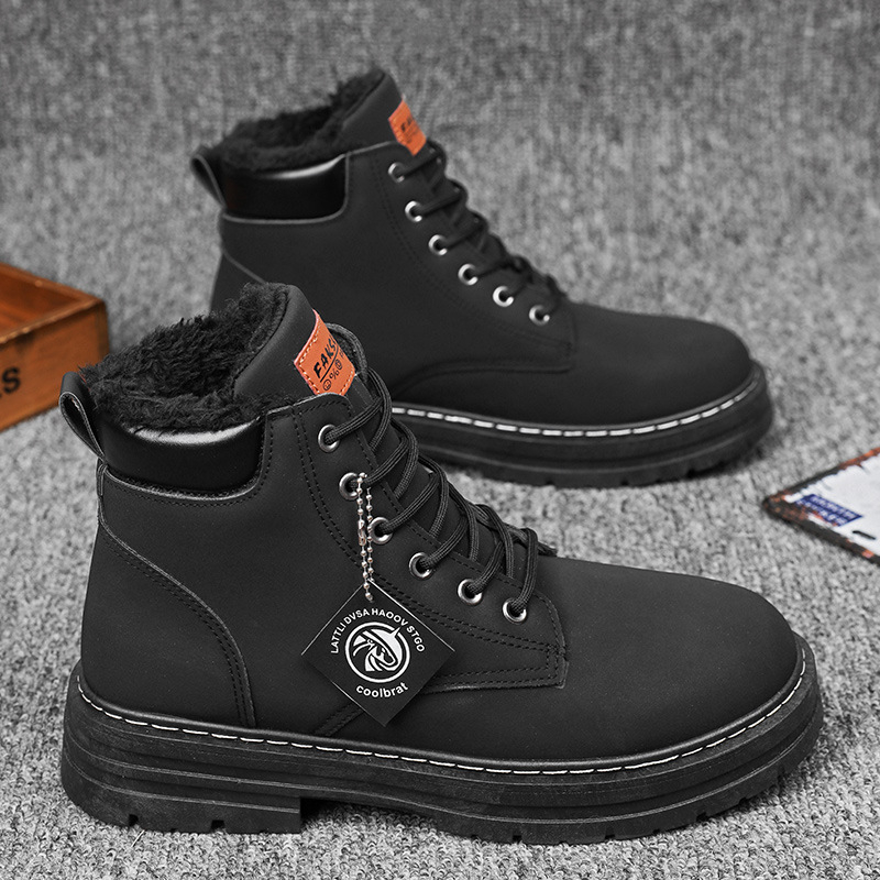 Cross-border Explosions Martin csizma, férfi plus size 48-as férfi csizma, retró brit stílusú, magas szárú munkaruha csizma, bőr csizma