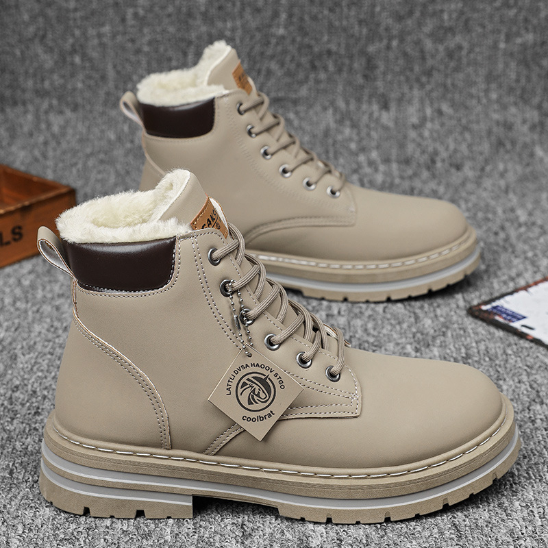 Cross-border Explosions Martin csizma, férfi plus size 48-as férfi csizma, retró brit stílusú, magas szárú munkaruha csizma, bőr csizma