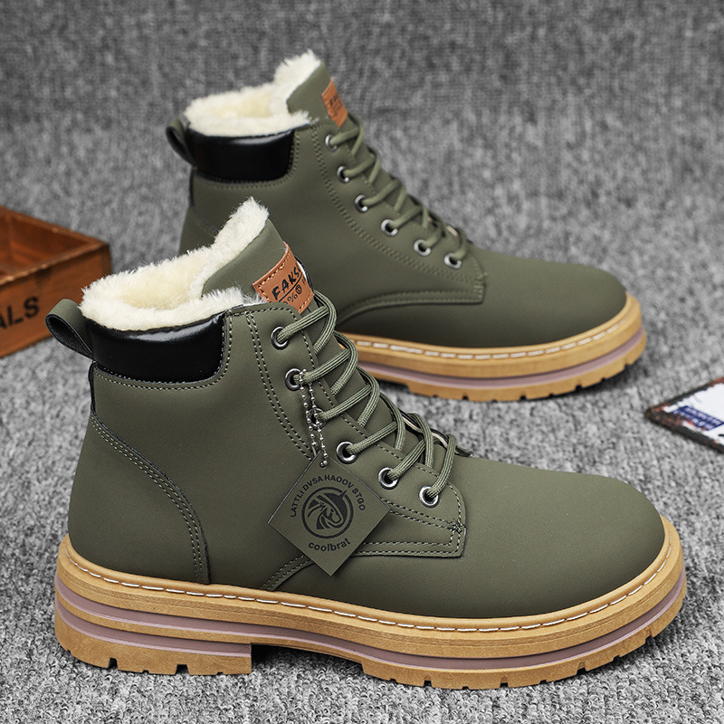 Cross-border Explosions Martin csizma, férfi plus size 48-as férfi csizma, retró brit stílusú, magas szárú munkaruha csizma, bőr csizma