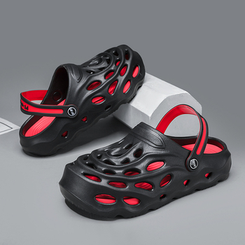 Gyári közvetlen lyukas cipő férfi nyári viselet vastag talpú csúszásgátló szandál irodai lusta Baotou papucs egy generációnyi haj