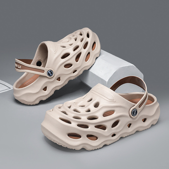 Εργοστασιακά παπούτσια άμεσης τρύπας ανδρικά καλοκαιρινά παπούτσια με χοντρή σόλα, αντιολισθητικά σανδάλια γραφείου, τεμπέληδες παντόφλες Baotou, μια γενιά μαλλιών