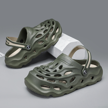 Εργοστασιακά παπούτσια άμεσης τρύπας ανδρικά καλοκαιρινά παπούτσια με χοντρή σόλα, αντιολισθητικά σανδάλια γραφείου, τεμπέληδες παντόφλες Baotou, μια γενιά μαλλιών