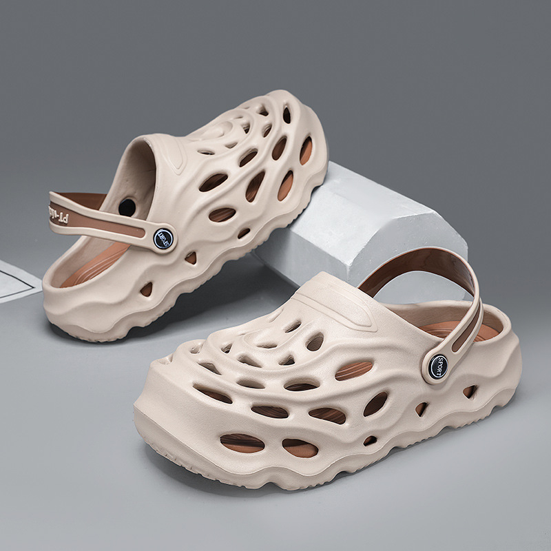 Gyári közvetlen lyukas cipő férfi nyári viselet vastag talpú csúszásgátló szandál irodai lusta Baotou papucs egy generációnyi haj