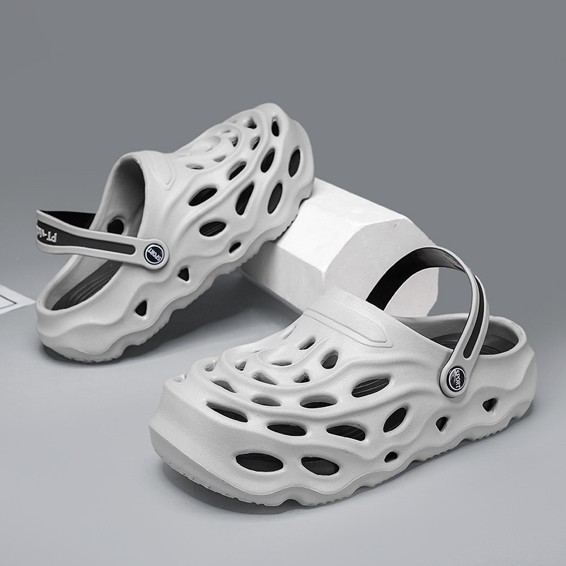 Gyári közvetlen lyukas cipő férfi nyári viselet vastag talpú csúszásgátló szandál irodai lusta Baotou papucs egy generációnyi haj