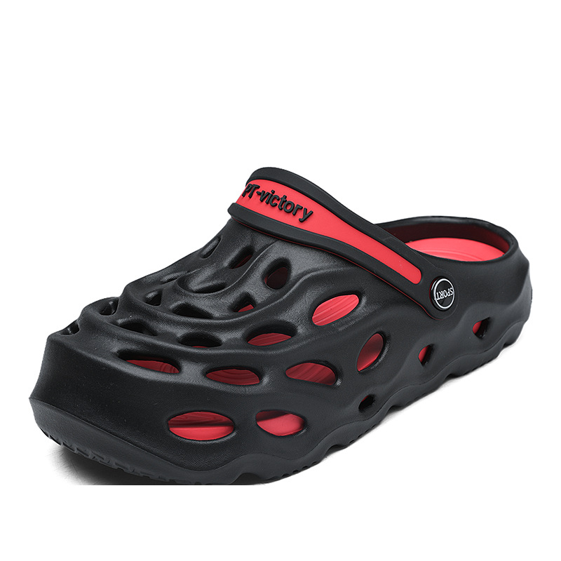 Gyári közvetlen lyukas cipő férfi nyári viselet vastag talpú csúszásgátló szandál irodai lusta Baotou papucs egy generációnyi haj