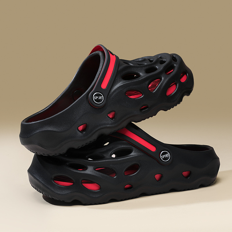 Gyári közvetlen lyukas cipő férfi nyári viselet vastag talpú csúszásgátló szandál irodai lusta Baotou papucs egy generációnyi haj