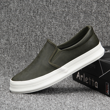 Baoda [Explosions] 8037 Ανδρικά Παπούτσια Casual Δερμάτινα Παπούτσια Joker Board Ανοιξιάτικα και Φθινοπωρινά Παπούτσια με Μαλακές Σόλες Slip-on Lazy Shoes