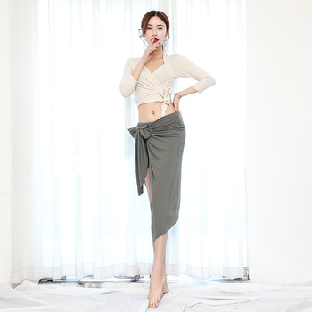 Στολή χορού της κοιλιάς Φθινόπωρο και Χειμώνας Ρούχα για εξάσκηση χορού Σέξι φόρεμα με ώμους και μακριά μανίκια