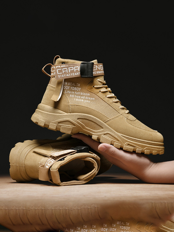 Férfi alkalmi cipők 2024 divatos koreai magas szárú férfi cipők őszi új csizmák férfi kültéri munkacipők