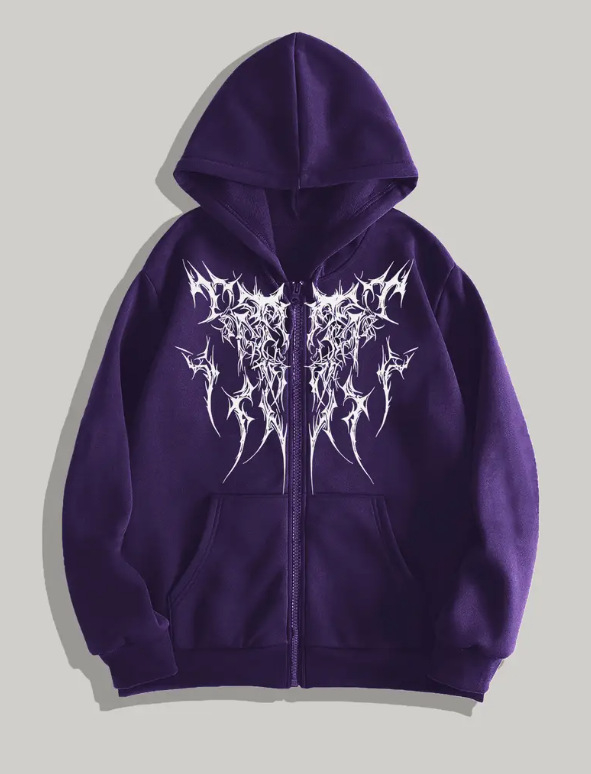 Határokon átnyúló Y2K Retro Punk Digitális Nyomtatású Lezser Kapucnis Pulóver Amerikai Gótikus Páros Sport Kapucnis Pulóver