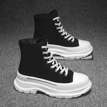 Pánske plátené topánky s vysokým pásom, nové zimné topánky z roku 2025, módne ležérne tenisky, pánske pracovné topánky, univerzálne topánky na zvýšenie výšky.