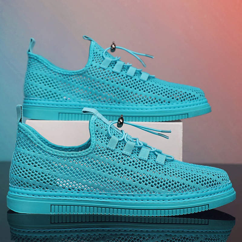 2024 Letné priedušné duté sieťované výrazné ľahké topánky s otvormi, outdoorové športové módne pánske doskové topánky