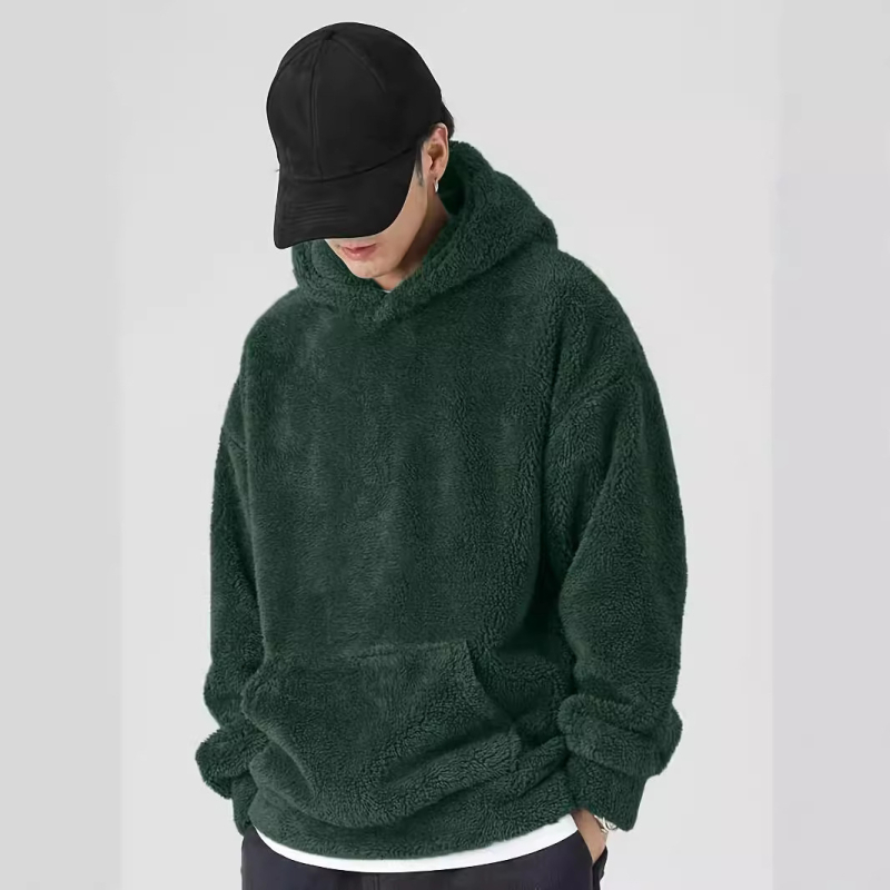 Férfi szőrös pulóver ingázáshoz