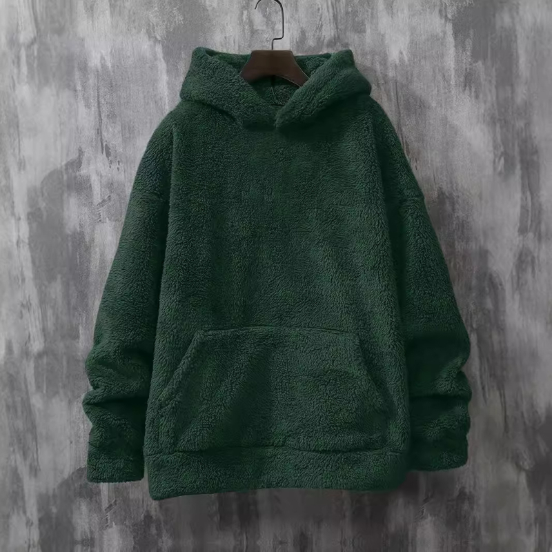 Férfi szőrös pulóver ingázáshoz