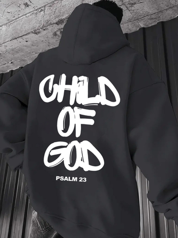 [En-gros din fabrică] Imprimeu CHILD OF GOD, hanorac casual pentru bărbați, mânecă lungă la modă