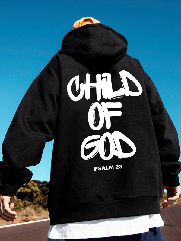 [En-gros din fabrică] Imprimeu CHILD OF GOD, hanorac casual pentru bărbați, mânecă lungă la modă