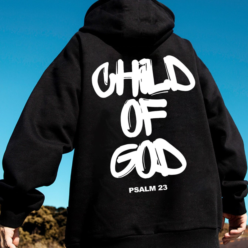 [En-gros din fabrică] Imprimeu CHILD OF GOD, hanorac casual pentru bărbați, mânecă lungă la modă