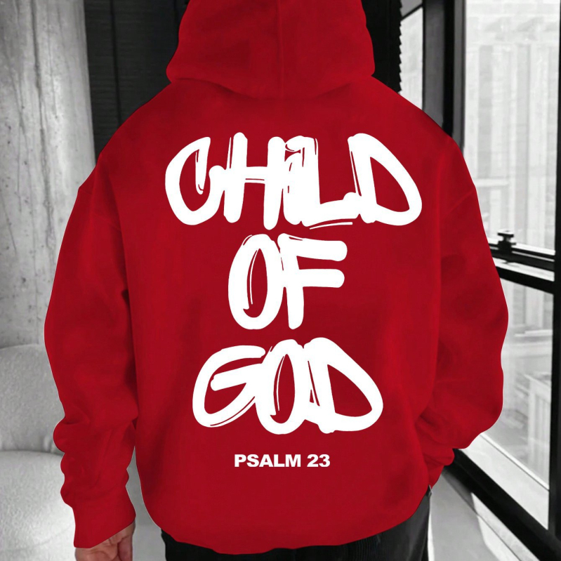 [En-gros din fabrică] Imprimeu CHILD OF GOD, hanorac casual pentru bărbați, mânecă lungă la modă