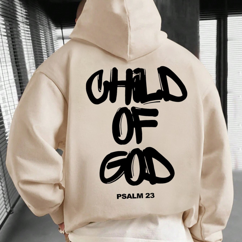 [En-gros din fabrică] Imprimeu CHILD OF GOD, hanorac casual pentru bărbați, mânecă lungă la modă
