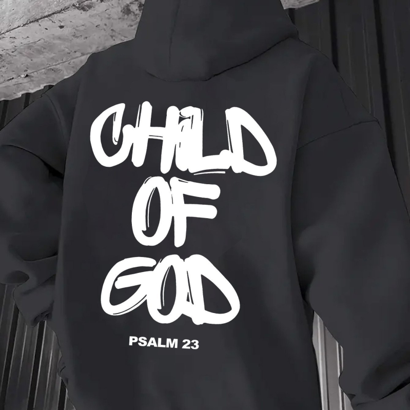 [En-gros din fabrică] Imprimeu CHILD OF GOD, hanorac casual pentru bărbați, mânecă lungă la modă