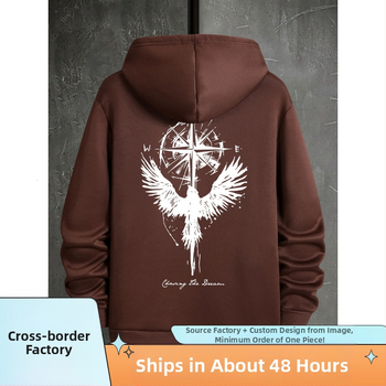 Пуловер с качулка, нов пролетен и есенен принт с качулка