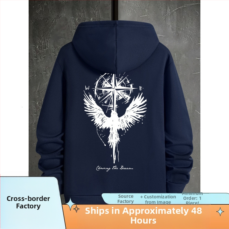 Sveter s kapucňou Nová jarná a jesenná mikina s potlačou