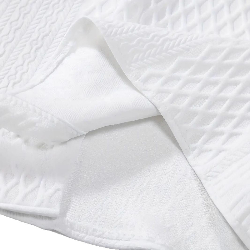 2025 Мъжка едноцветна къс ръкав с ревер Amazon, едноцветна плетена риза, жакардова ежедневна риза с къс ръкав