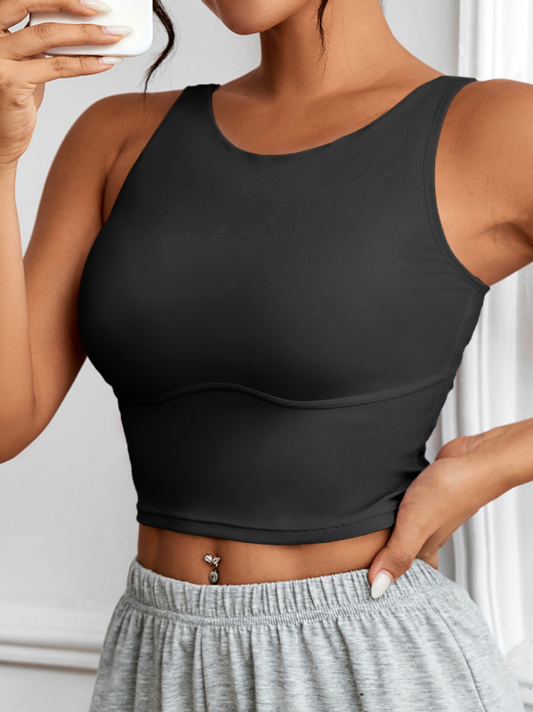 B1066 Vienspalvė, nuoga jogos liemenėlė be rankovių, moteriška graži nugaros liemenėlė jogos sportui, fitnesui, bėgimui ir laisvalaikiui