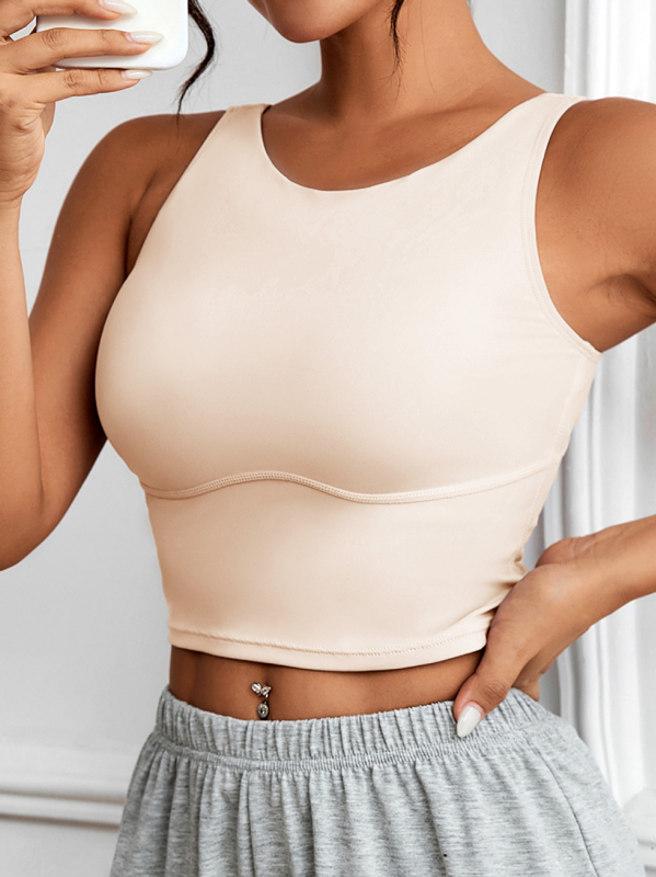 B1066 Vienspalvė, nuoga jogos liemenėlė be rankovių, moteriška graži nugaros liemenėlė jogos sportui, fitnesui, bėgimui ir laisvalaikiui