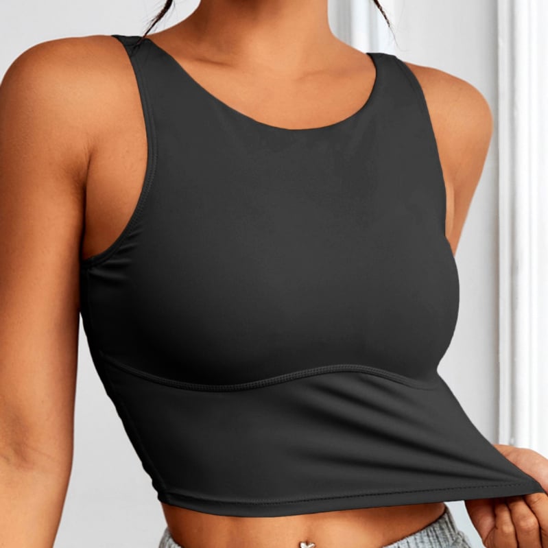 B1066 Culoare solidă Naked Yoga Sutien fără mâneci Top Femei Frumoasă Vestă cu Spate Yoga Sport Fitness Running Leisure