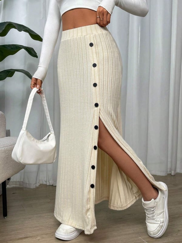 2024 m. rudens tarpvalstybinis „Amazon“ Europos ir Amerikos moterų sijonas su juostelėmis ir ventiliacijos sagomis, dekoratyvinis sijonas su klubais, ilgas sijonas