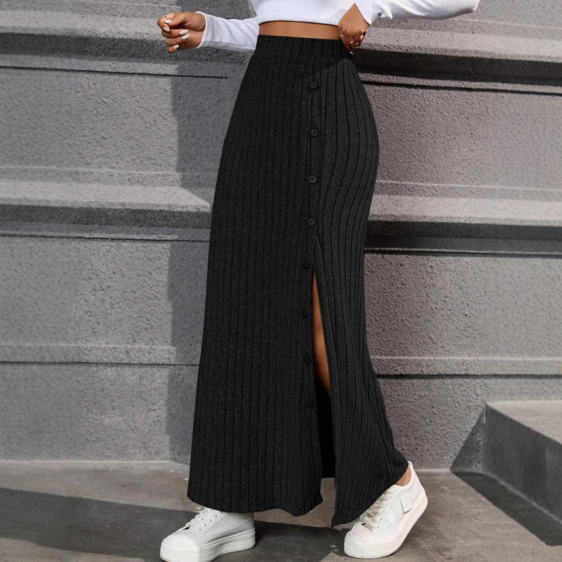 2024 m. rudens tarpvalstybinis „Amazon“ Europos ir Amerikos moterų sijonas su juostelėmis ir ventiliacijos sagomis, dekoratyvinis sijonas su klubais, ilgas sijonas