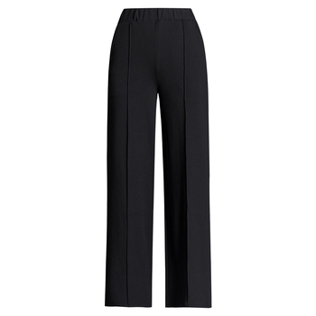 Дамски есенно-зимни черни широки панталони с висока талия, ежедневни прави панталони за майки на средна възраст, с широки крачоли, пролетни