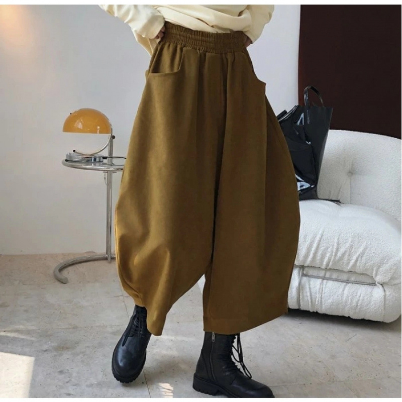 Pantaloni de ridiche pentru femei, pantaloni largi cu picior Hallen, noi de primăvară și toamnă, retro japonez, pantaloni largi pentru tata, pantaloni scurți