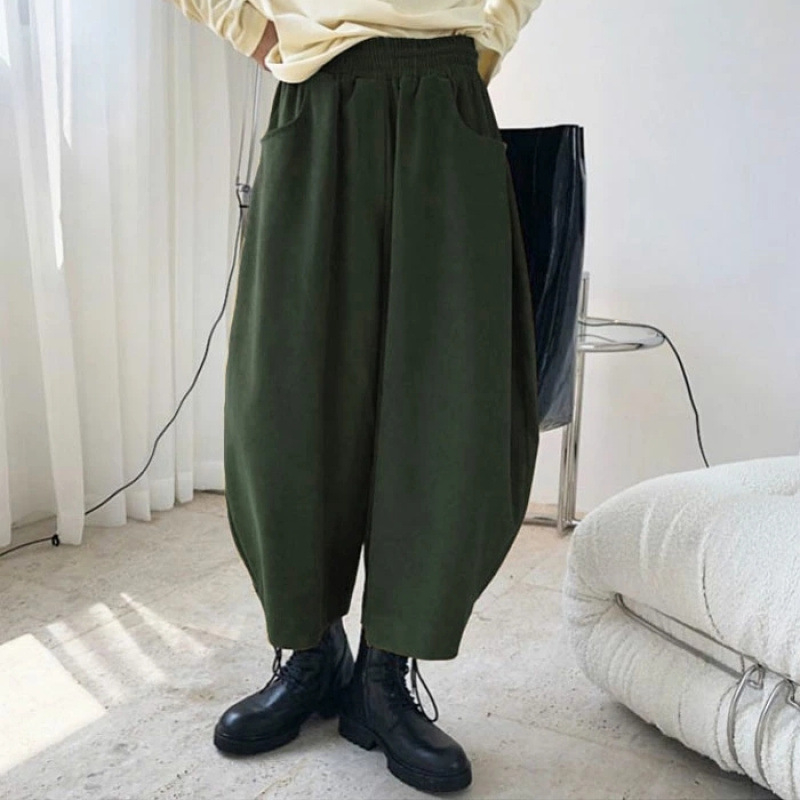 Pantaloni de ridiche pentru femei, pantaloni largi cu picior Hallen, noi de primăvară și toamnă, retro japonez, pantaloni largi pentru tata, pantaloni scurți