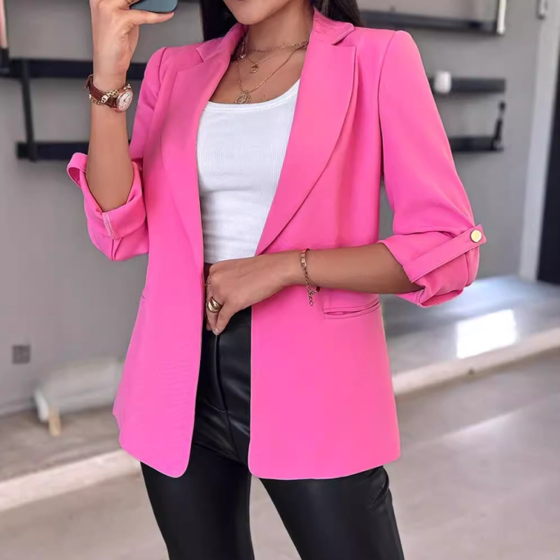 2024 Független Állomás kívánsága Amazon Explosions őszi és téli hosszú ujjú, egyszínű kardigán női öltönyzakó