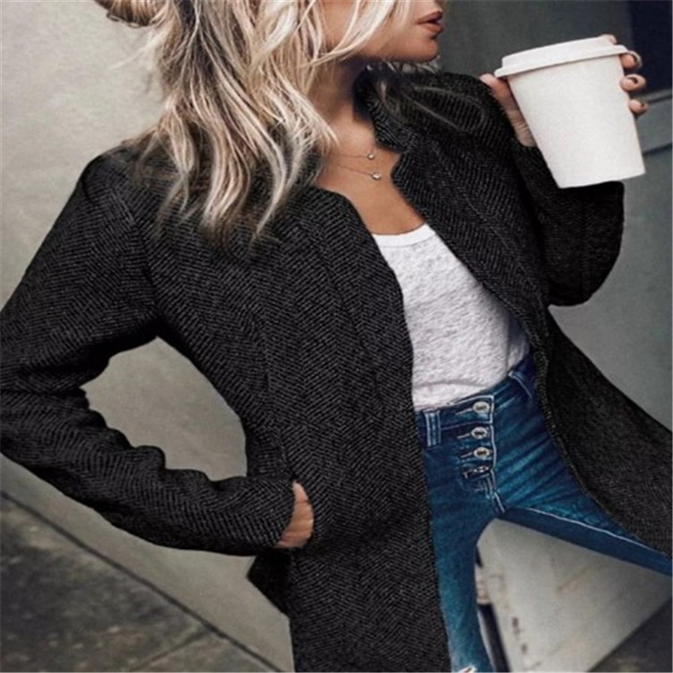 Дамско облекло Европа и Съединените щати независима станция есен и зима AliExpress Amazon експлозии Улично хипстърско дебело вълнено палто