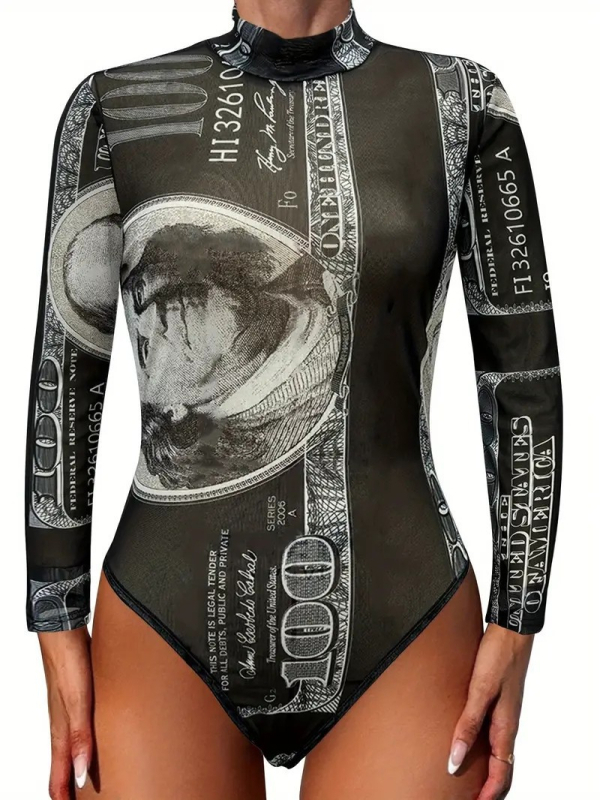 Europos ir Jungtinių Valstijų tarpvalstybinis karštųjų pavasarių ir vasaros naujas gradientinis spalvų 3D skaitmeninis spausdinimas moterims ilgomis rankovėmis vientisas maudymosi kostiumėlis