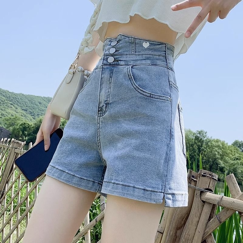 Nyári szupermagas derekú farmernadrág, női karcsúsított, húst takaró, melltartós dizájn, édes és fűszeres stílus, A-karakteres internetes hírességek sült utcai nadrágja