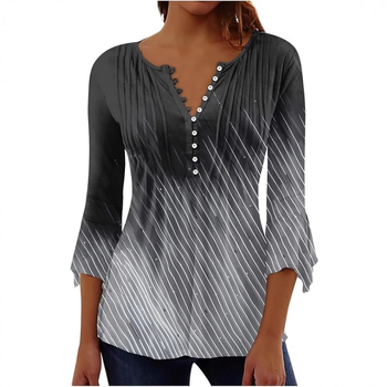 Vieneilis laisvas moteriškas tiesioginės didmeninės prekybos tendencija 3D skaitmeninio spausdinimo mados moteriškas V formos iškirptės puskardiganas