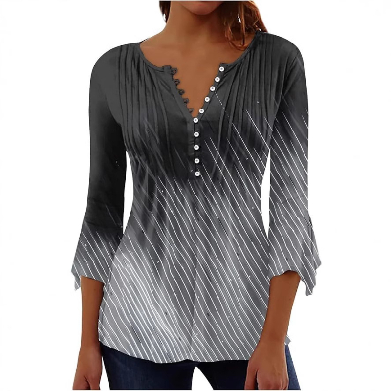 Vieneilis laisvas moteriškas tiesioginės didmeninės prekybos tendencija 3D skaitmeninio spausdinimo mados moteriškas V formos iškirptės puskardiganas