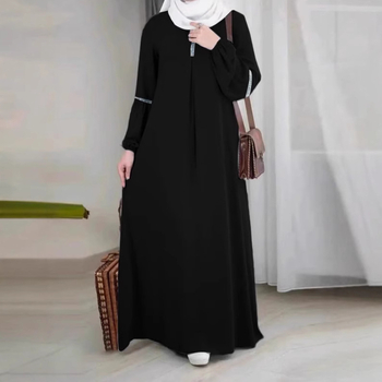 Közel-keleti sutter arab divat hosszú ujjú abaya ruha alkalmi flitteres napruha ruházat