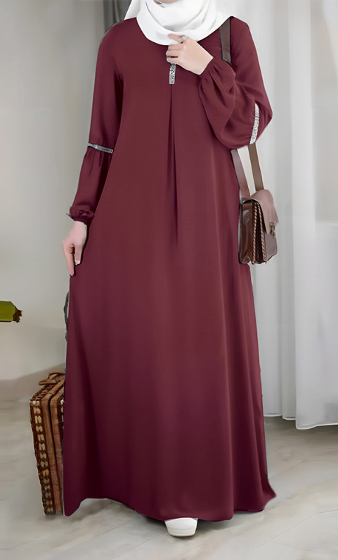 Közel-keleti sutter arab divat hosszú ujjú abaya ruha alkalmi flitteres napruha ruházat