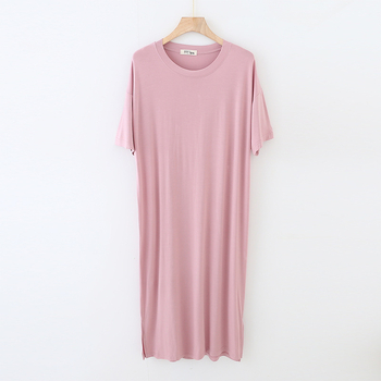 Φόρεμα με κοντό μανίκι Modal, Γυναικείο καλοκαιρινό νυχτικό 2022, Νυχτικό σπιτιού, Μακρύ φόρεμα, Μεγάλο μέγεθος, λεπτό νυχτικό