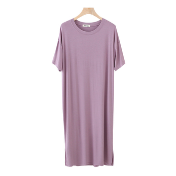 Φόρεμα με κοντό μανίκι Modal, Γυναικείο καλοκαιρινό νυχτικό 2022, Νυχτικό σπιτιού, Μακρύ φόρεμα, Μεγάλο μέγεθος, λεπτό νυχτικό