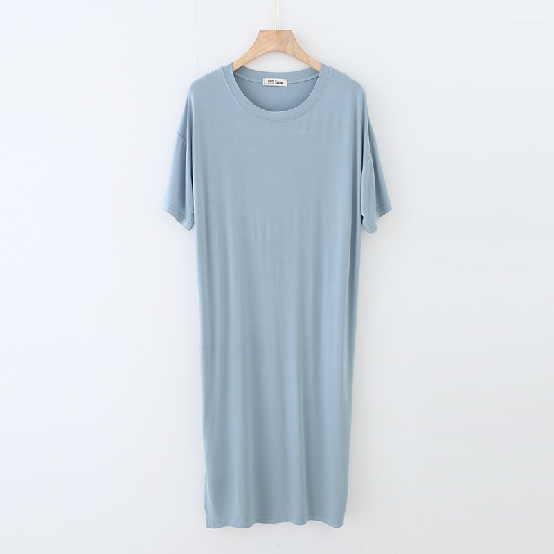 Modális rövid ujjú ruha Női nyári 2022 bő hálóing Kezdőlap Hálóing Hosszú ruha Nagy méretű vékony hálóing