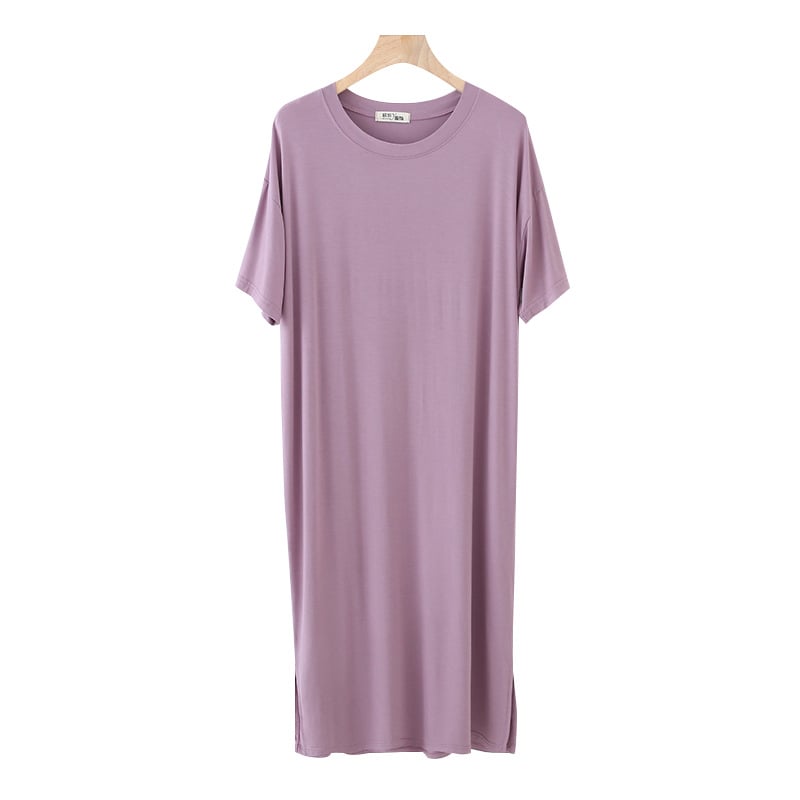 Modális rövid ujjú ruha Női nyári 2022 bő hálóing Kezdőlap Hálóing Hosszú ruha Nagy méretű vékony hálóing