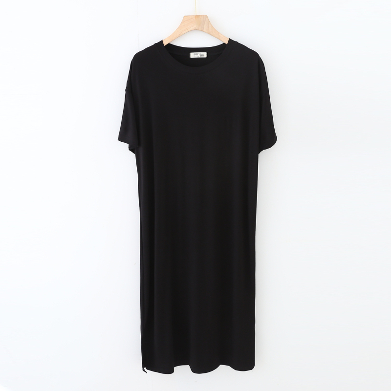 Modális rövid ujjú ruha Női nyári 2022 bő hálóing Kezdőlap Hálóing Hosszú ruha Nagy méretű vékony hálóing