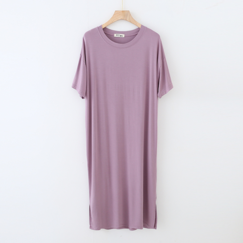 Modális rövid ujjú ruha Női nyári 2022 bő hálóing Kezdőlap Hálóing Hosszú ruha Nagy méretű vékony hálóing